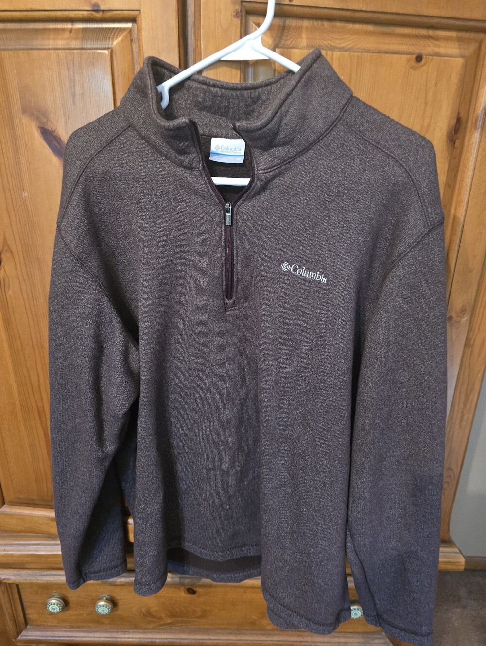 Columbia Brown Heather Half-Zip Fleece Pullover